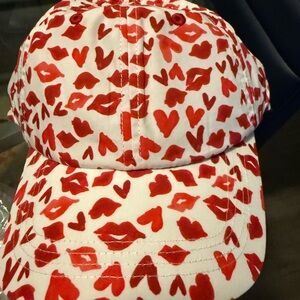 Lane Bryant Red and White Patterned Cap